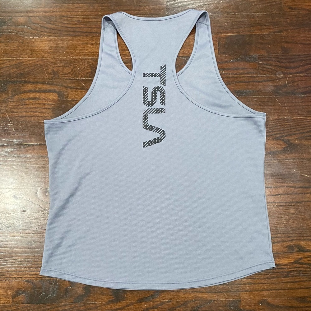TSLA Breathable Perforated Tank Top Size XL Gray.